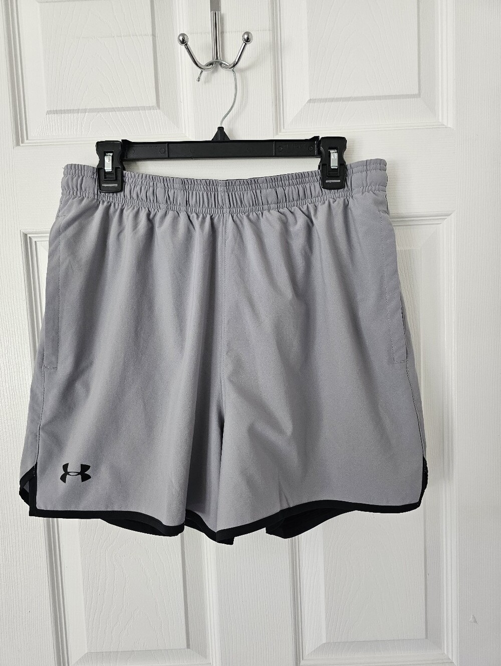Under Armour Light Gray Athletic Shorts with Black Underwear